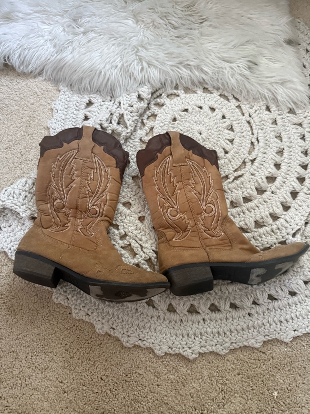 Coconuts Cimarron Tan Brown Cowboy Boots 9M Western